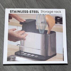 STAINLESS STEEL DISH SOAP DISPENSER STORAGE RACK
